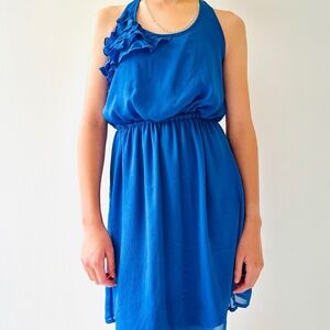 Xhilaration Blue Ruffle Dress Size XS